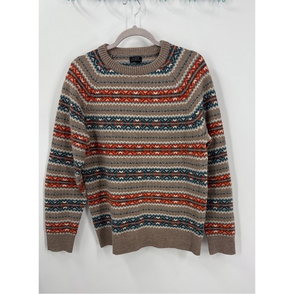 J. Crew 100% lambswool crewneck sweater in fair Isle Pattern sweater - Picture 2 of 10